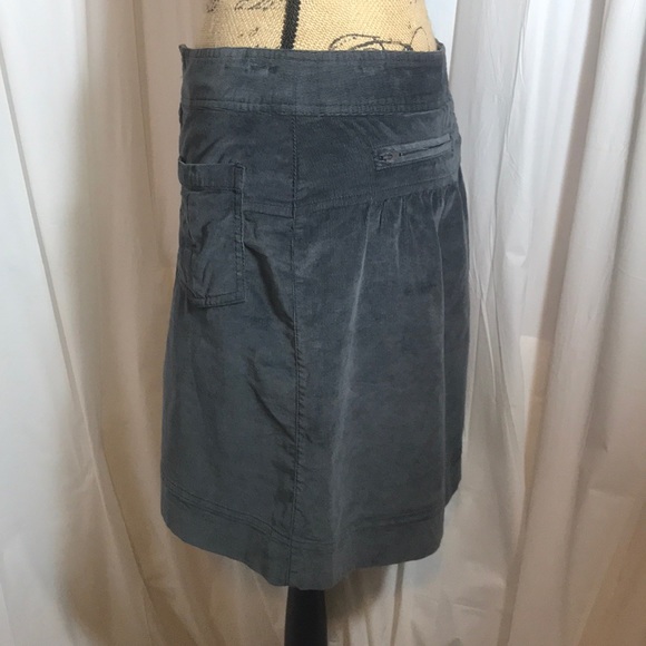 Athleta Gray Corduroy A-Line Skirt 4 Pockets Sz 4 - Picture 2 of 7